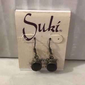 Suki Smoky Quartz Oval Dangle Earrings - NW